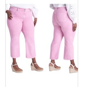 NWT LANE BRYANT 20 mid/highrise straightleg cropjeans washed fuchsia summer